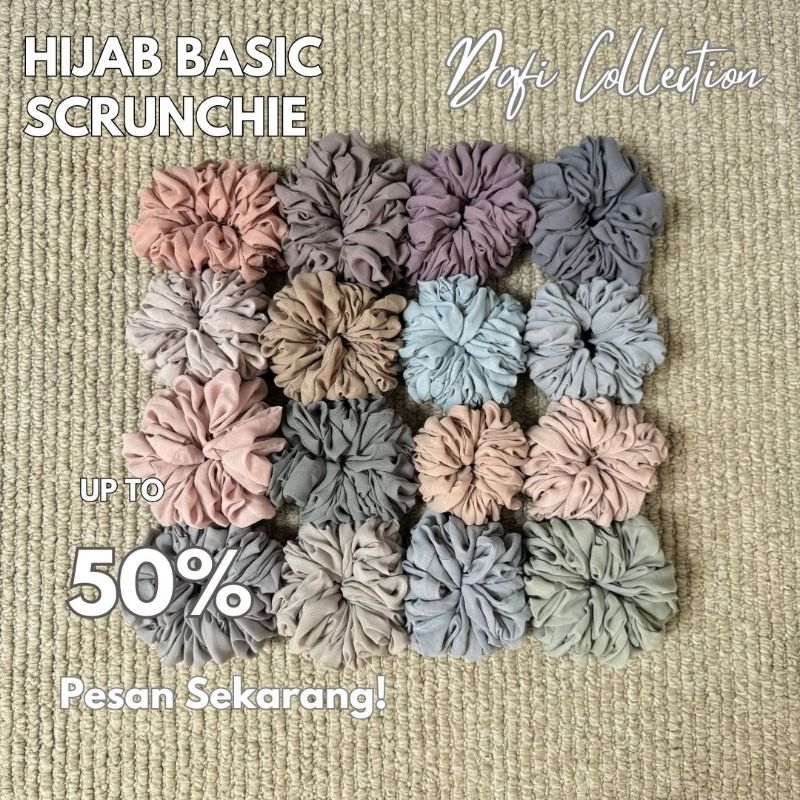Dafi Collection - Hijab Basic Scrunchie (Cepol Hijab Scrunchie Polycotton Jumbo Besar Lembut Nyaman 