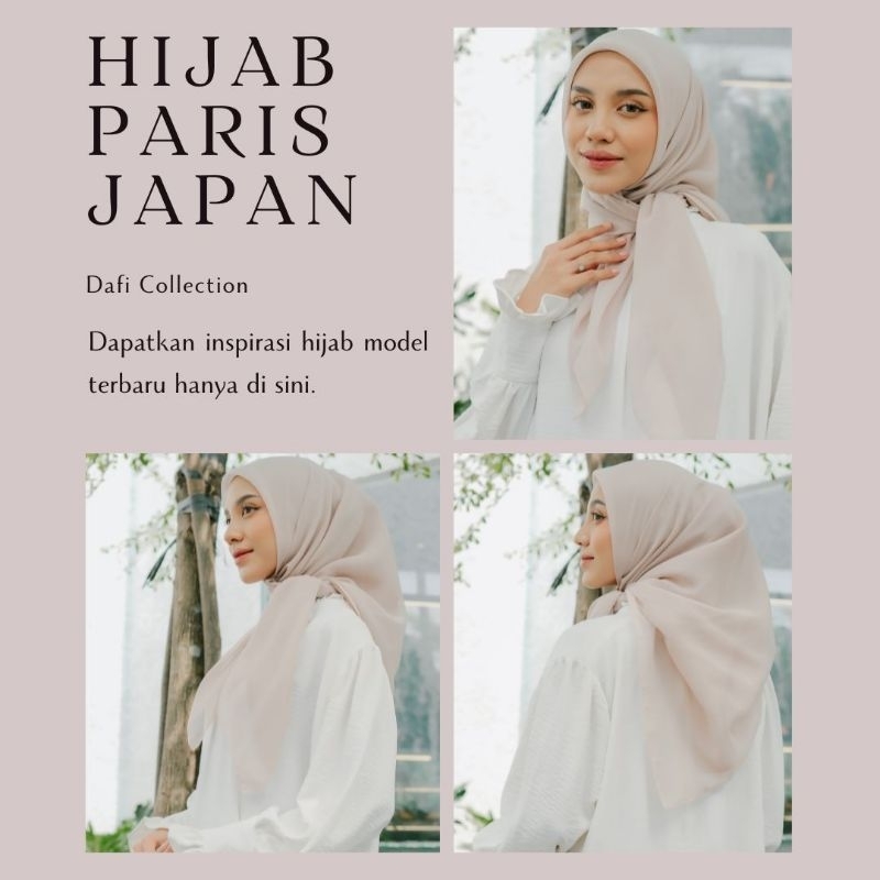 Dafi Collection - Hijab Paris Japan Ori (Hijab Segiempat Paris Japan) Tidak Menerawang