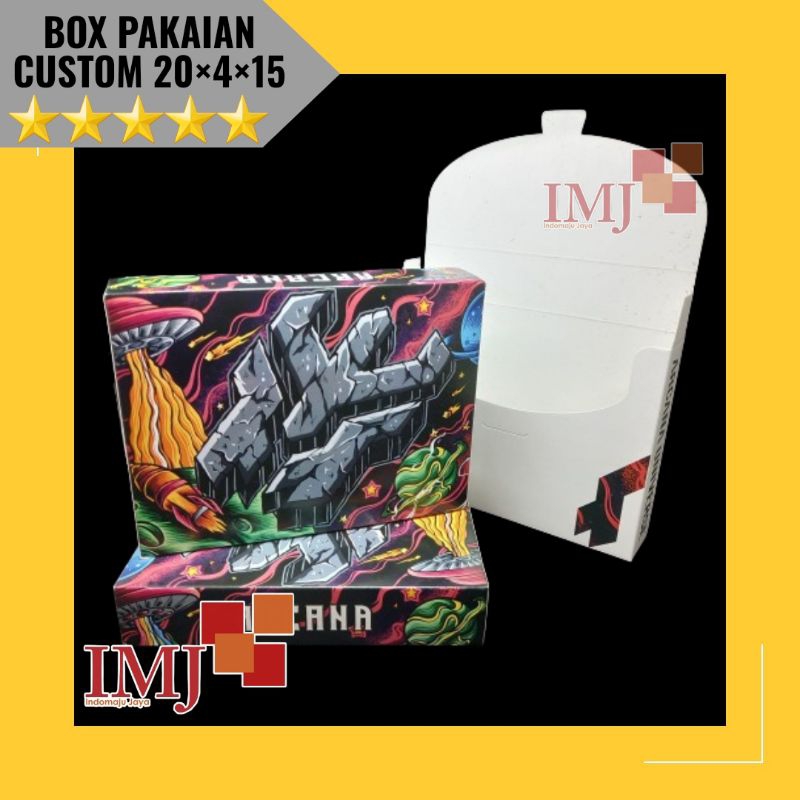 

BOX BAJU CUSTOM DESAIN 20x4x15 BOX KAOS CUSTOM DESAIN 20×4×15 KARDUS BAJU CUSTOM DESAIN