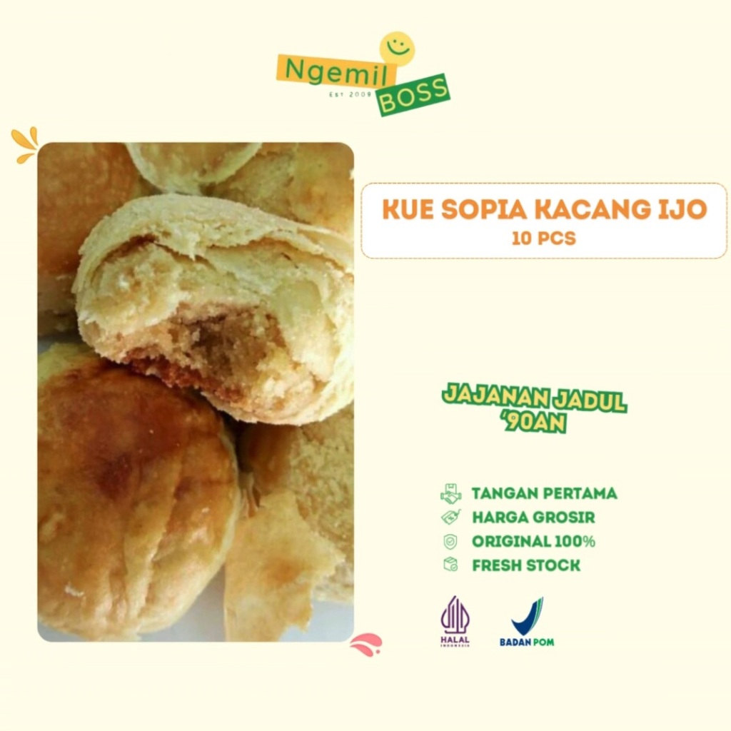 

Ngemil Boss - Kue Sopia Kacang Hijau - isi 12 pcs