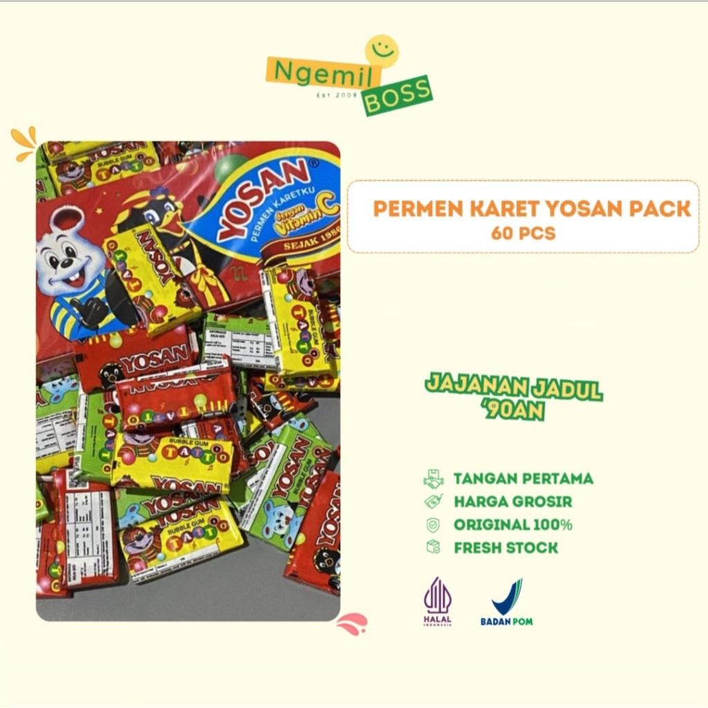 

Yosan - Permen Jadul Permen Karet Yosan - Pack isi 60pcs