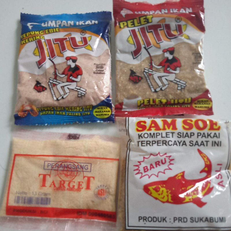 Umpan mancing (Jitu merah - Ebi -Samsoe -  Target) Pelet jitu mancing