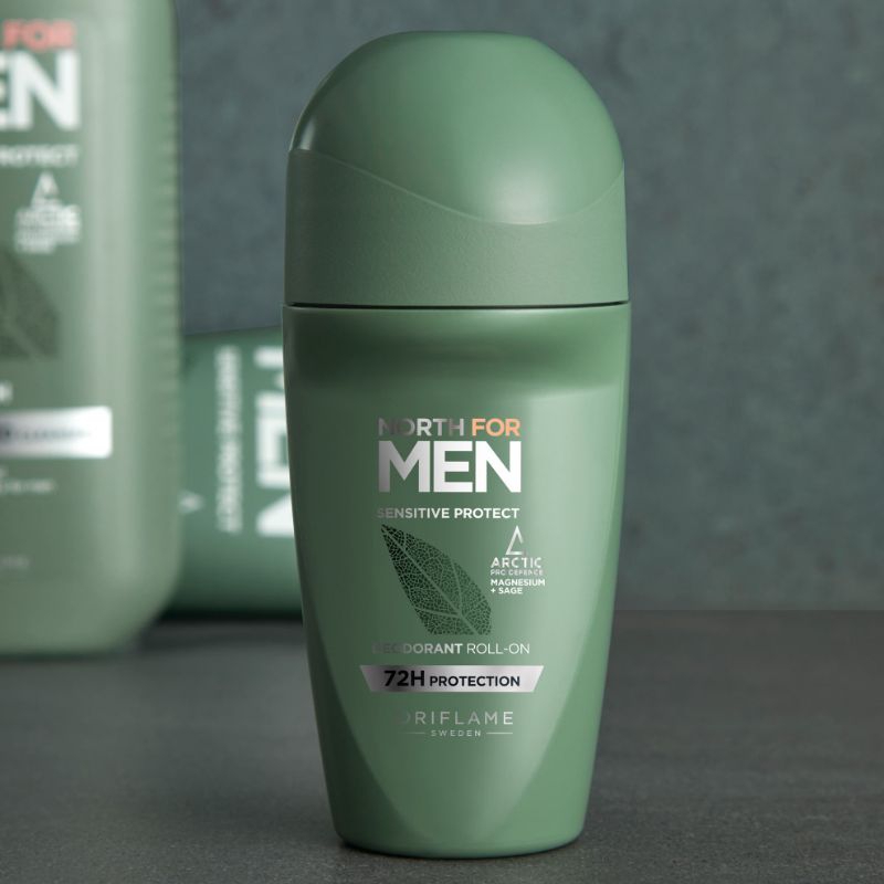 Deodoran Pria North For Men Sensitive Protect Deodorant Roll-On Oriflame