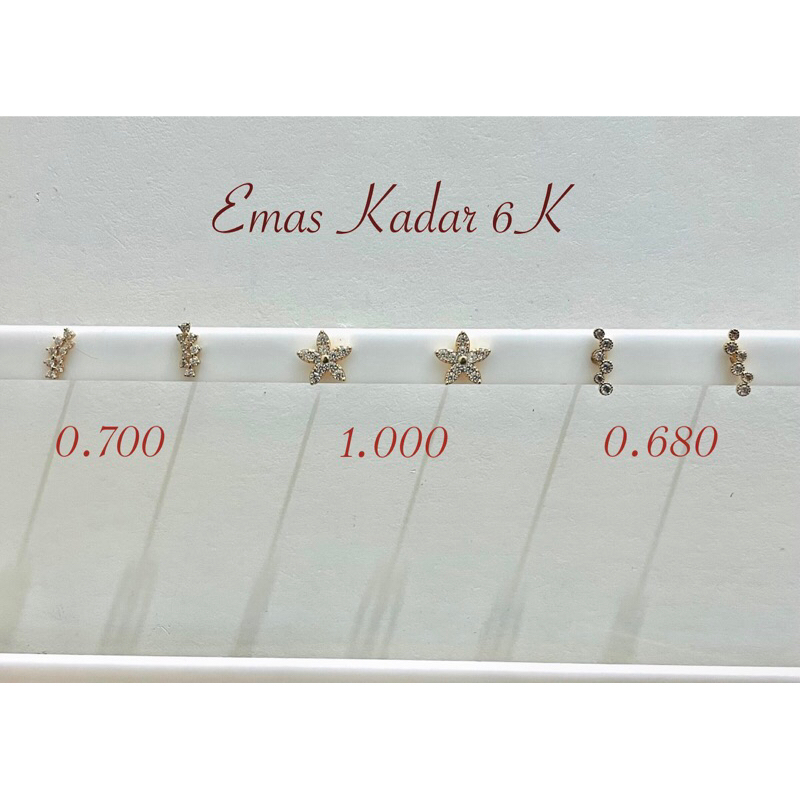 ANTING EMAS KADAR 6K