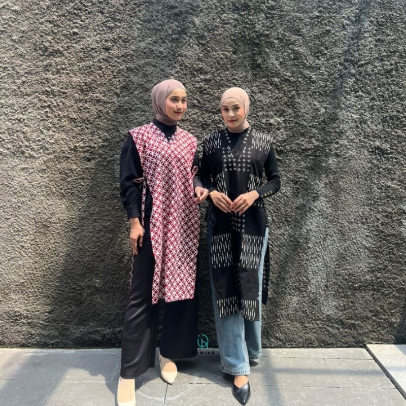Vest Batik Panjang Premium - Vest Batik (Rompi) Raw Hijab