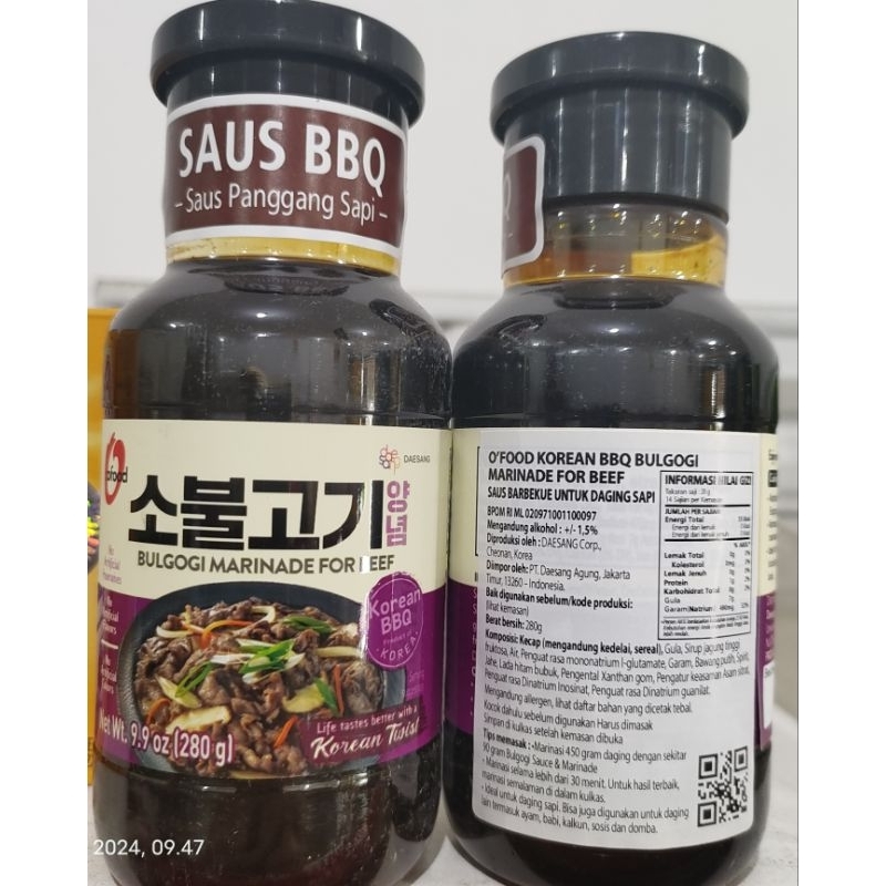 

Korean BBQ Sauce Beef Bulgogi Marinade 280 GR - CHUNG JUNG ONE - O FOOD