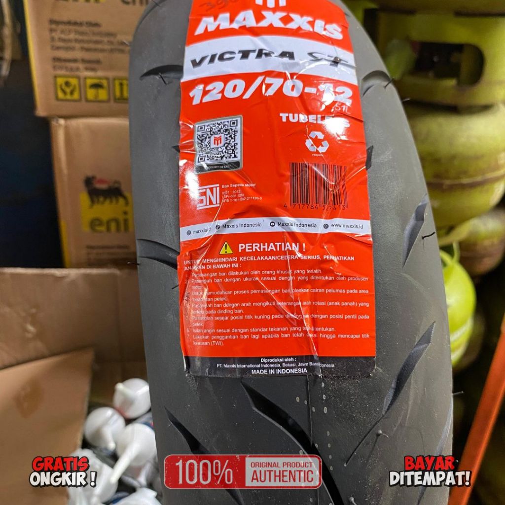 BAN LUAR MAXXIS VICTRA 120 70 12 TUBELESS VESPA SCOOPY DONAT