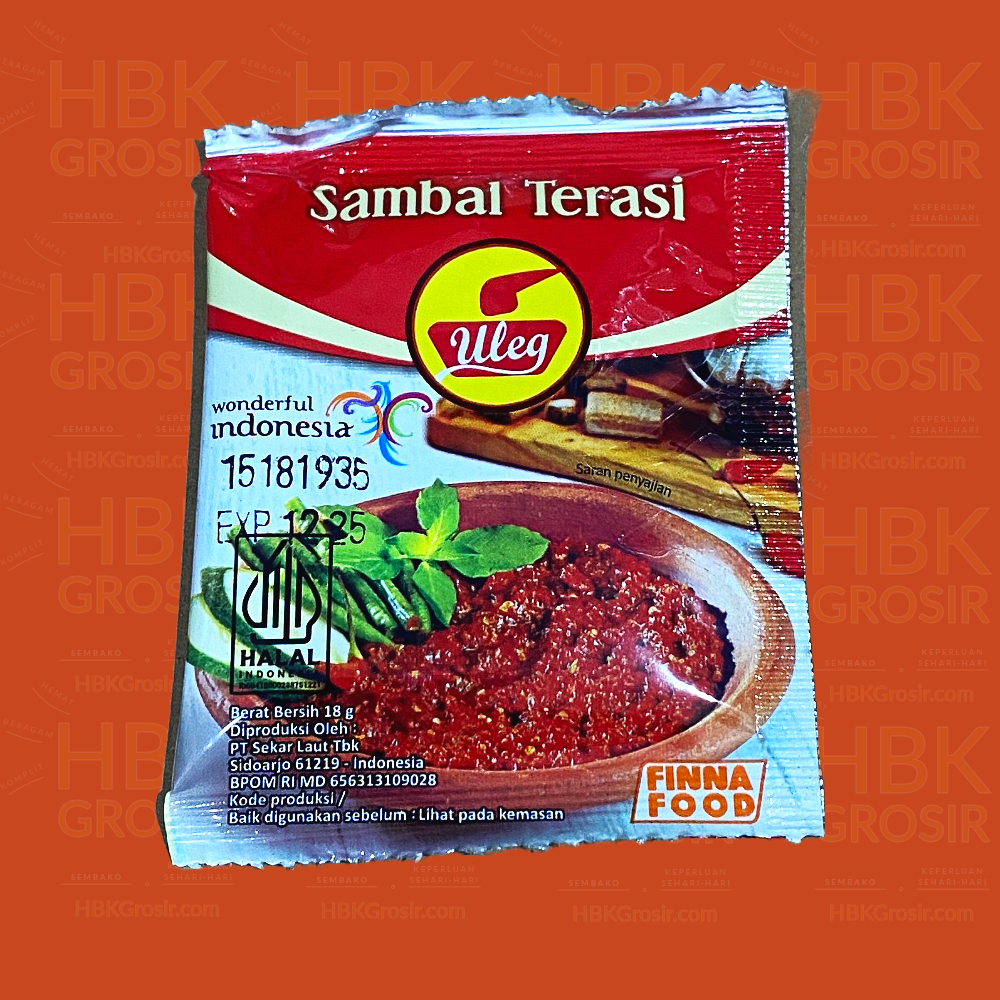 

Uleg Sambal Terasi Kemasan Saset 18GR [HBK GROSIR - Hemat Beragam Komplit]