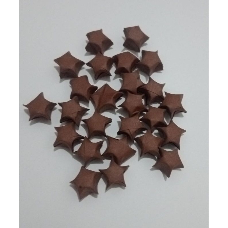 origami bintang coklat isi 50pcs *uget_uget.id