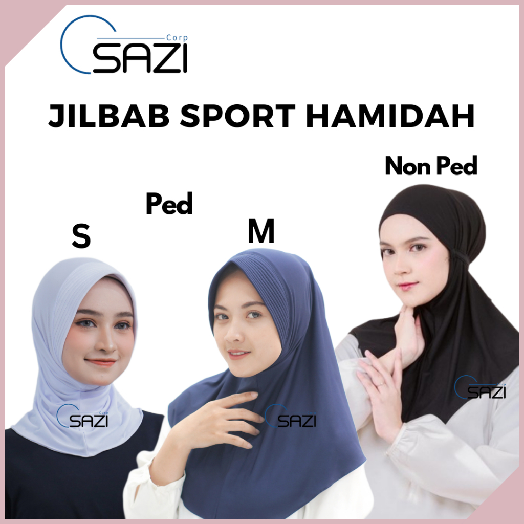 Jilbab Bergo Instan / Jilbab Instan / Jilbab Sport / Jilbab Volly Hamidah Ukuran S dan M