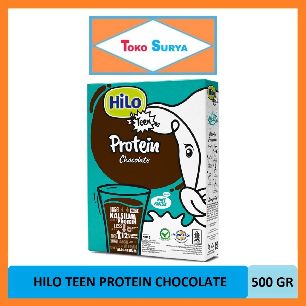 

Hilo Teen Protein Chocolate Susu Bubuk Kalsium & Protein Rasa Cokelat 500 Gr