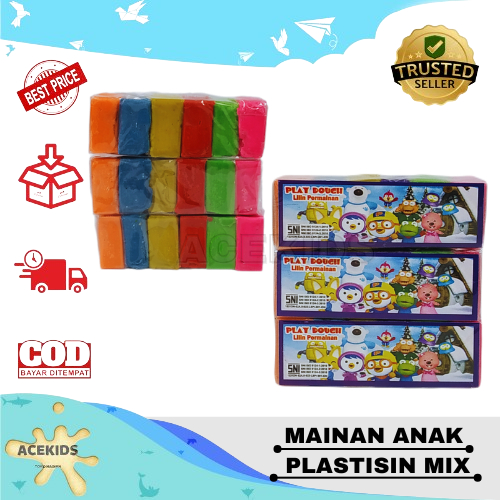 Mainan Anak Plastisin Malem Fun Doh Mix Warna Edukasi Acekids