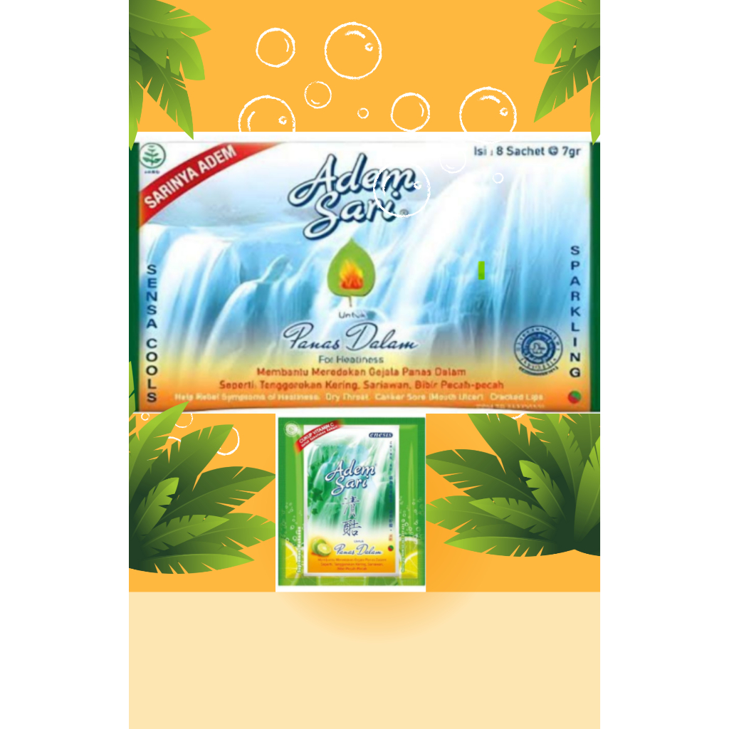 

Adem Sari Sparkling Lime Meredakan Gejala Panas Dalam (Pack 8 Sachet) @ 7 gram