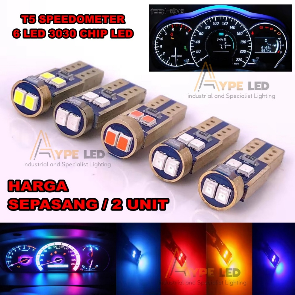LAMPU T5 SPEEDOMETER 6 LED 3030 CHIP LED TERANG LED DASHBOARD SPEEDOMETER MOTOR MOBIL T5 PNP