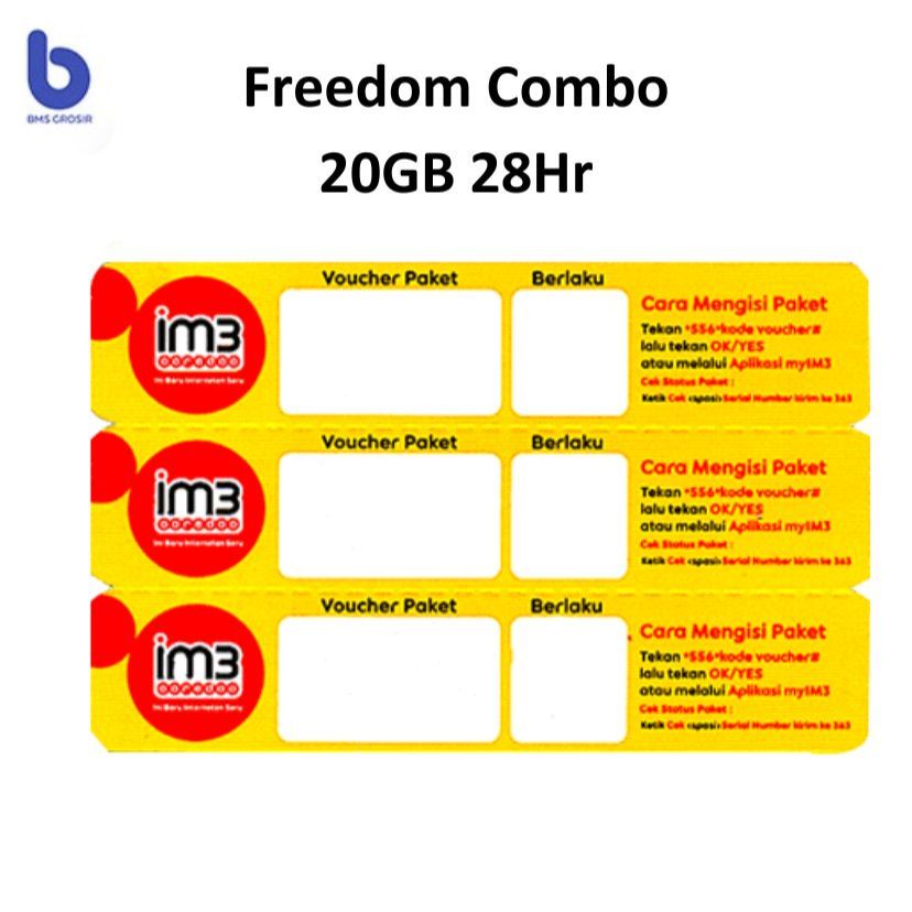 Voucher Indosat Freedom Combo 20GB + 20 Menit Telp 28 Hr Jatim
