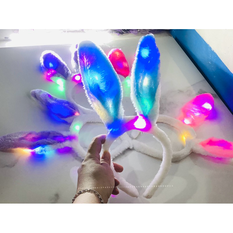 LUSINAN bando bulu kelinci LED,bando bulu kelinci terbaru kelap kelip(LED) isi 12pcs