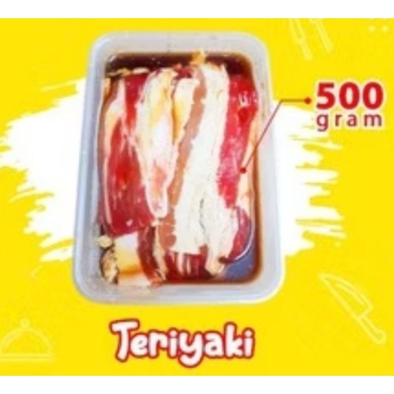 

beef slice marinasi teriyaki | daging slice marinasi teriyaki 500gr