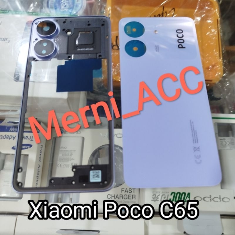 Kessing hausing fullset Xiaomi Poco C65 Backdor + Tulang Bazzel tutup mesin