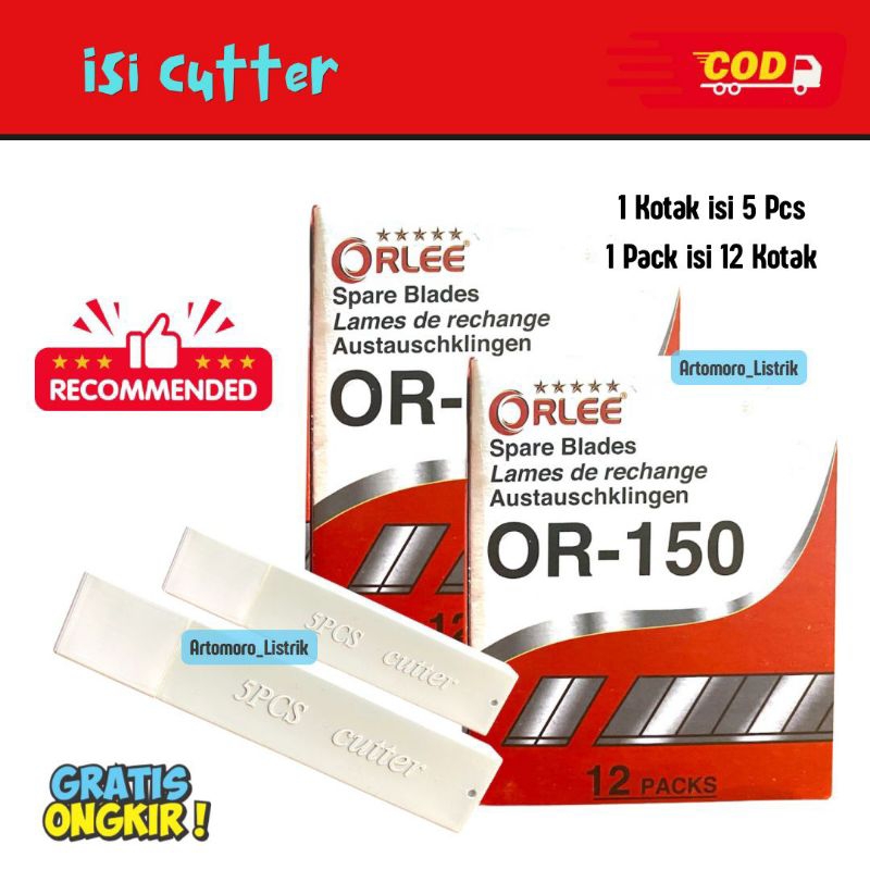 

(Paket isi 12pcs) Isi Cutter Orlee OR-150 Isi Cutter Besar
