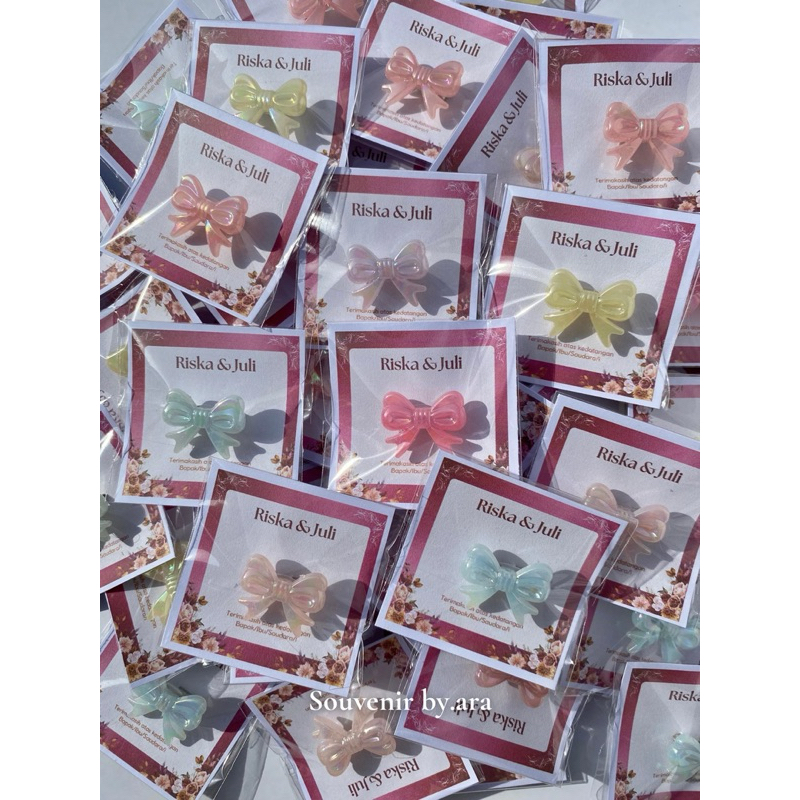 50 pcs || Souvenir Bross Pita Pelangi Mix Warna | Bross Pita Murah Meriah | Souvenir Wedding | Hajat