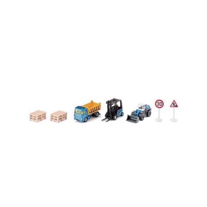 SIKU Gift Set Construction Site Forklift Wheel Loader Dump Truck Truk Pasir Konstruksi Diecast