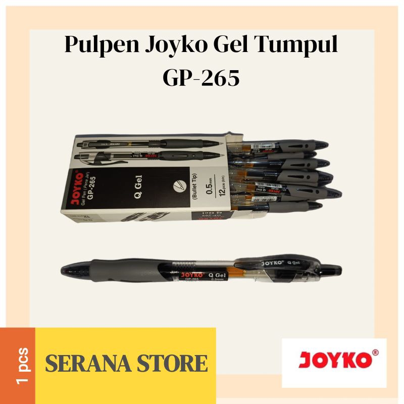 

Pulpen Gel Joyko GP-265 Q Gel 0.5 mm/Joyko QG Gel Pulpen Karet Hitam