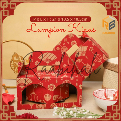 

10pcs Kardus Jinjing Imlek Dus Toples Jar Hampers Chinese New Year Gable Box Packaging 21x10x10cm