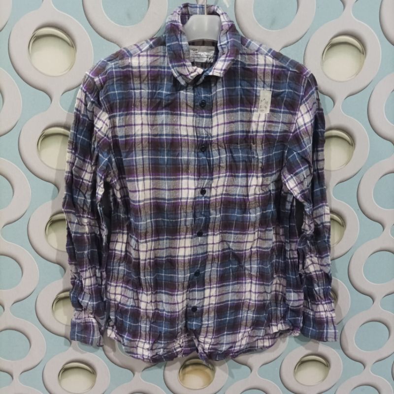 KEMEJA FLANNEL PRIA SECOND CANTERBURY WOOD ORIGINAL SIZE M NZL031
