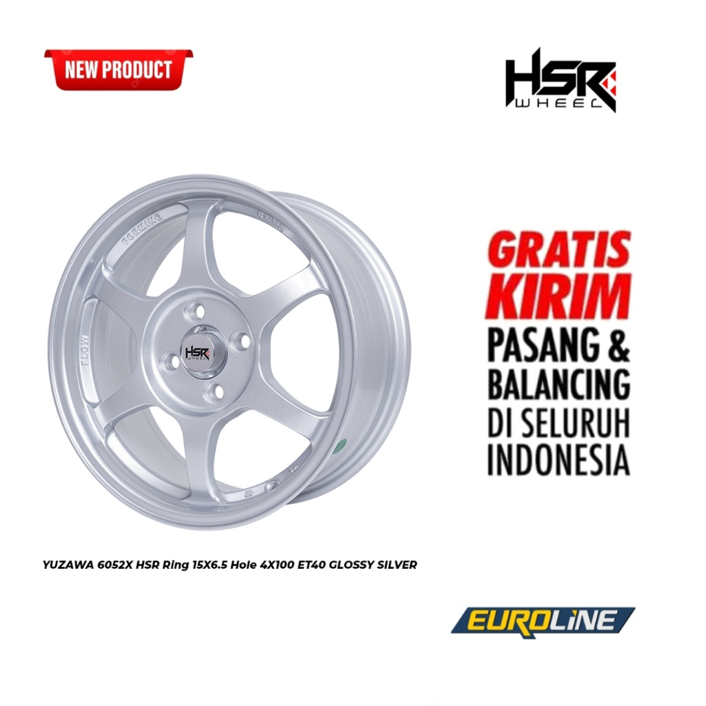Velg mobil Brio Ayla Model JDM HSR YUZAWA lobang 4 ET40 free ongkir