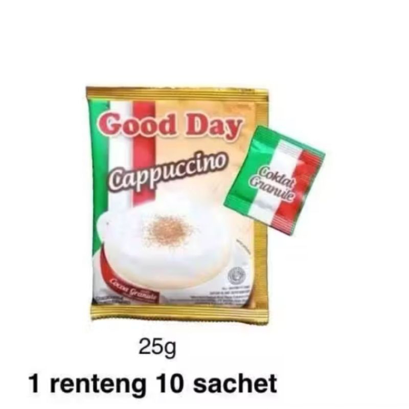 

KOPI GOOD DAY CAPPUCCINO 25gr RENCENG ISI 10 Sachet, Kopi Capucino