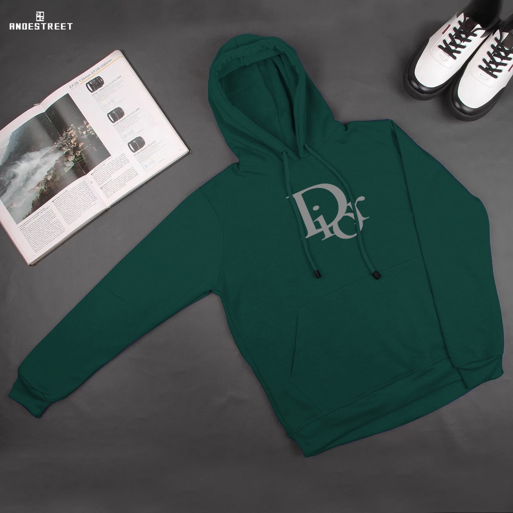 Sweater Hoodie Pria & Wanita Unisex Aesthetic Dior Silver Musim Gugur Lengan Panjang Kasual Atletis 