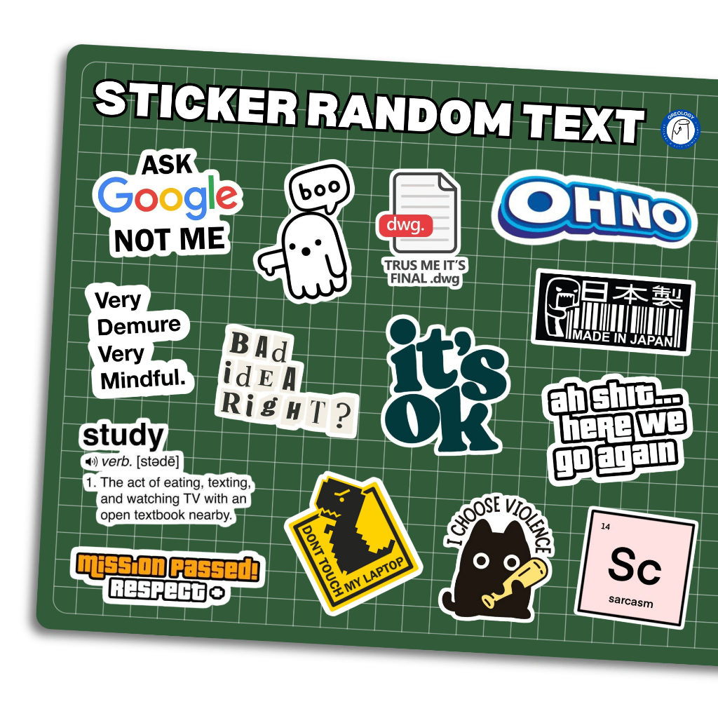 

Sticker Random Text stiker glossy stickerlucu stikertumblr stikeraesthetic stikerlaptop