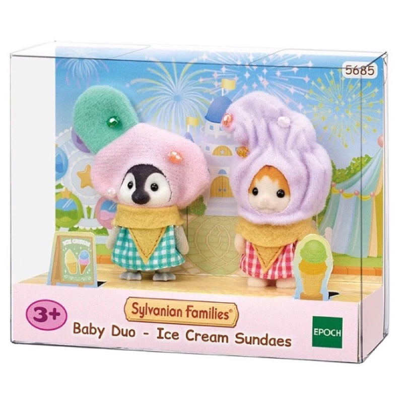 [READY] Sylvanian Families Baby Duo Ice Cream Sundaes Maple Cat Baby Penguin Baby Sylvanian Family