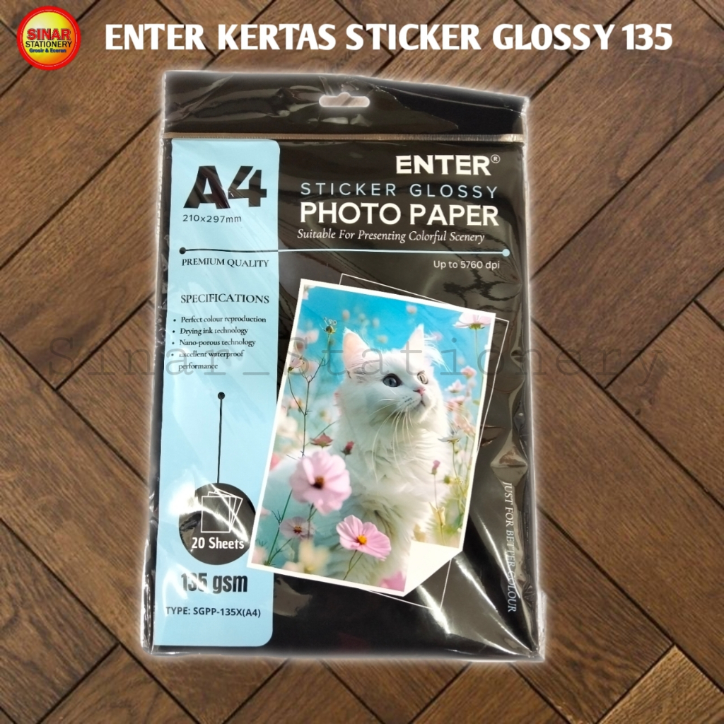 

enter kertas stiker 135g