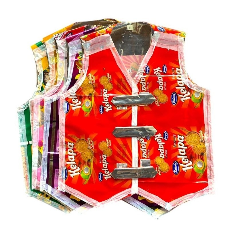 Prakarya Baju Daur Ulang Rompi Anak TK/SD dari Plastik Snack/Jajan