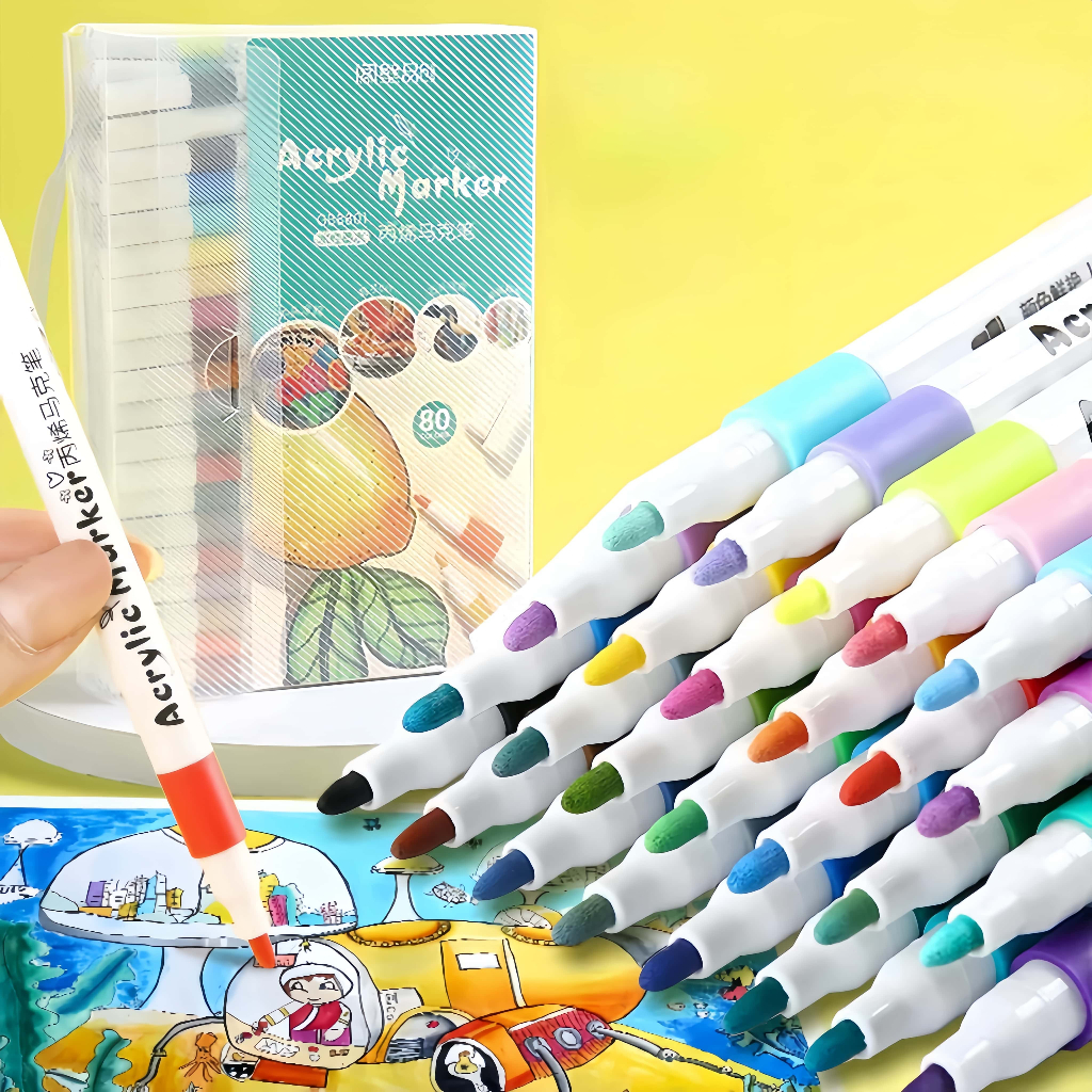 

D3W! Pen Akrilik Marker Warna Cepat Kering Tahan Air / Spidol Marker Acrylic Painter / Menggambar