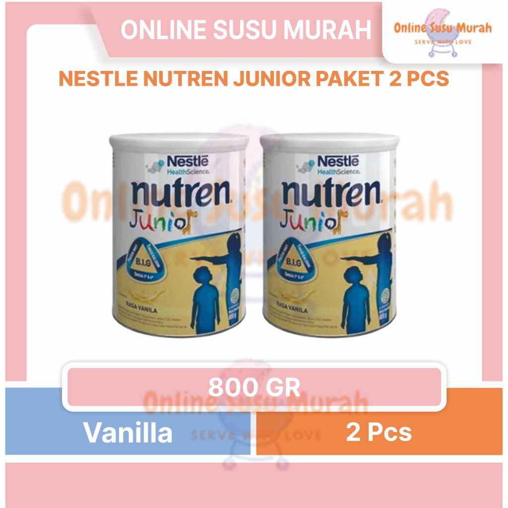 NUTREN JUNIOR 800 GR PAKET 2 PCS - SUSU TINGGI KALORI PENAMBAH BERAT BADAN ANAK SSKL