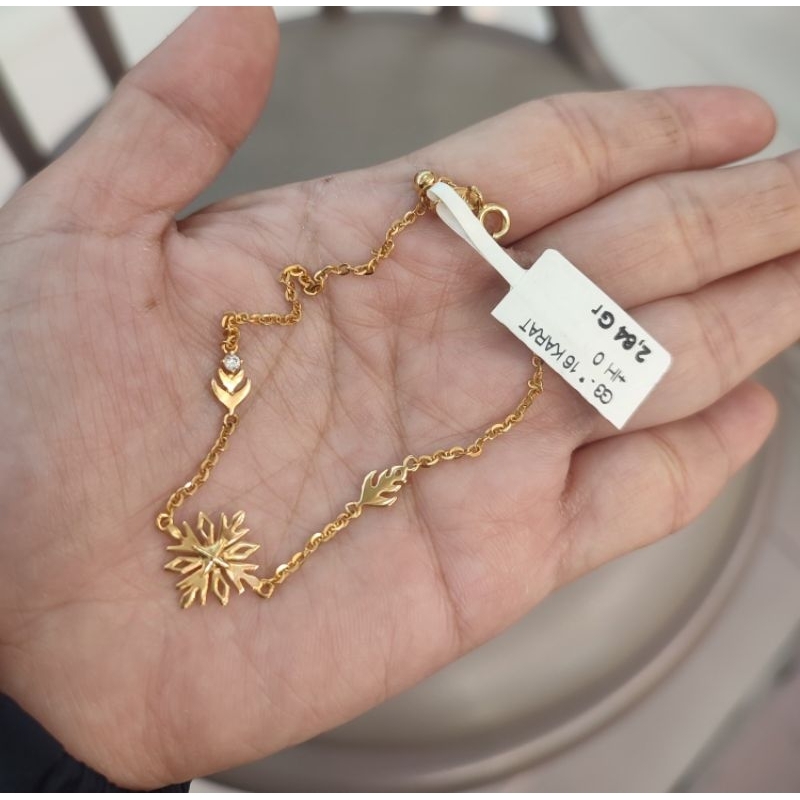 Gelang rantai emas 70 snowflake serut