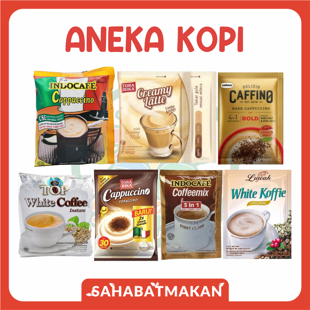 

Aneka Coffe / Kopi / Indocafe, Torabika, Caffino, Top White, Luwak, Coffemix — Sahabat Makan Sayur Jogja