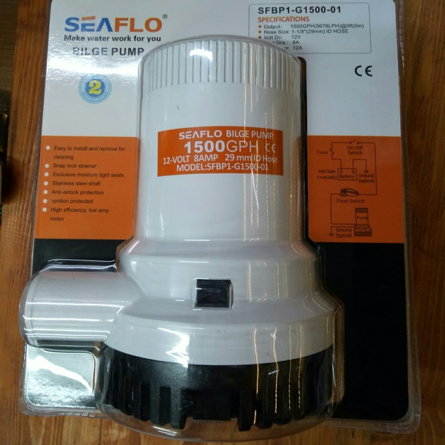 Bilge Pump Seaflo 1500GPH - 12V