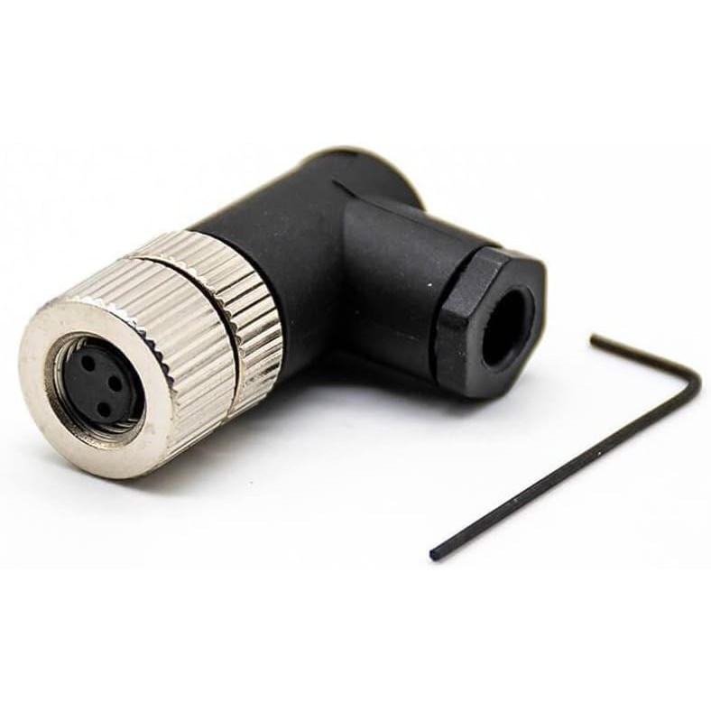 M8 Connector 3 Pin Female Screw Type Connector Elbow A Code