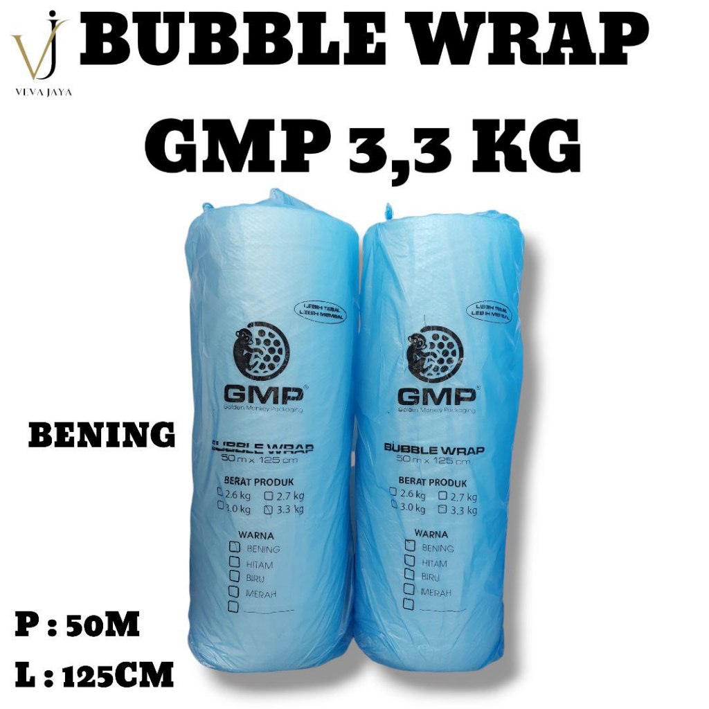 

Bubble wrap bening tebal merk GMP berat 3,3 kg core