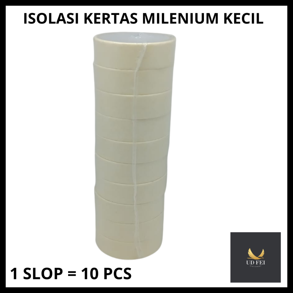 

(1 PACK = 10 ROLL) ISOLASI KERTAS MILENIUM/ ISOLASI KERTAS/ ISOLASI KERTAS KECIL/ SELOTIP KERTAS