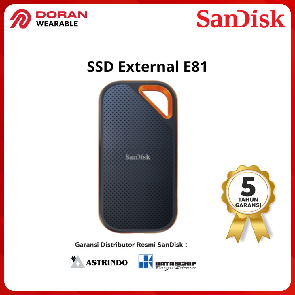 SANDISK SSD External 1T B | 2TB | 4TB SanDisk Extreme Pro up to 2000Mbps (E81) - Garansi Resmi 5 Tah