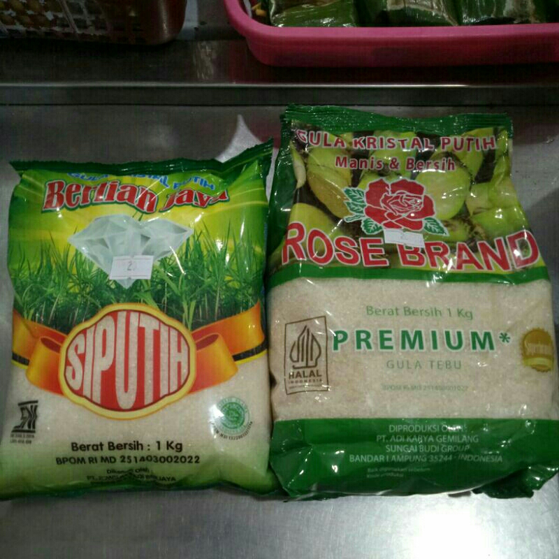 

Gula kemasan 1 kilo (rosebrand/berlian jaya)