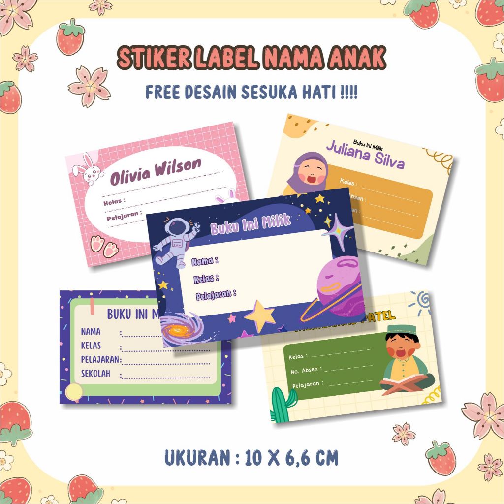 

Stiker Nama Anak Murah / Label Nama Custom Label buku / stiker buku pelajaran