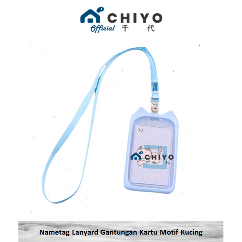

CHIYO Living - Nametag Lanyard Gantungan Kartu Motif Kucing Tali Kartu Akses MRT Kartu Kantor