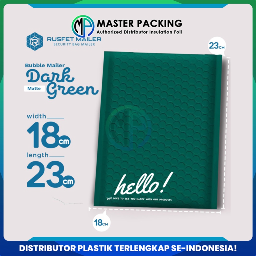

Amplop Bubble Mailer Polos 18 x 23 cm Dark Green Hijau Harga Ecer Amplop Packing Hello Series Rusfet