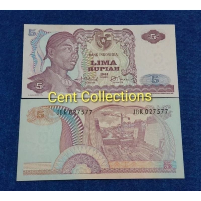 uang kuno lima rupiah sudirman. 5 rupiah seri sudirman tahun 1968