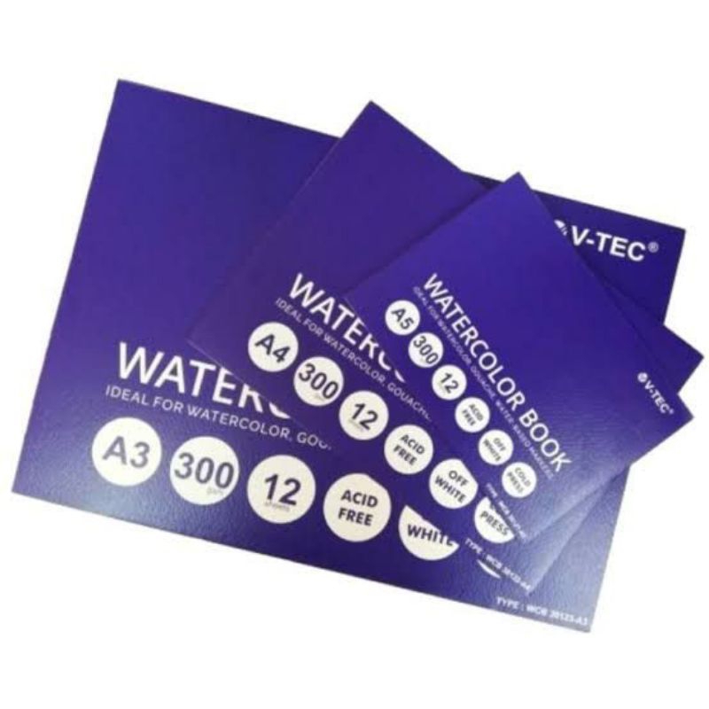 

V-Tec Watercolor Book A5 A4 A3 300gsm